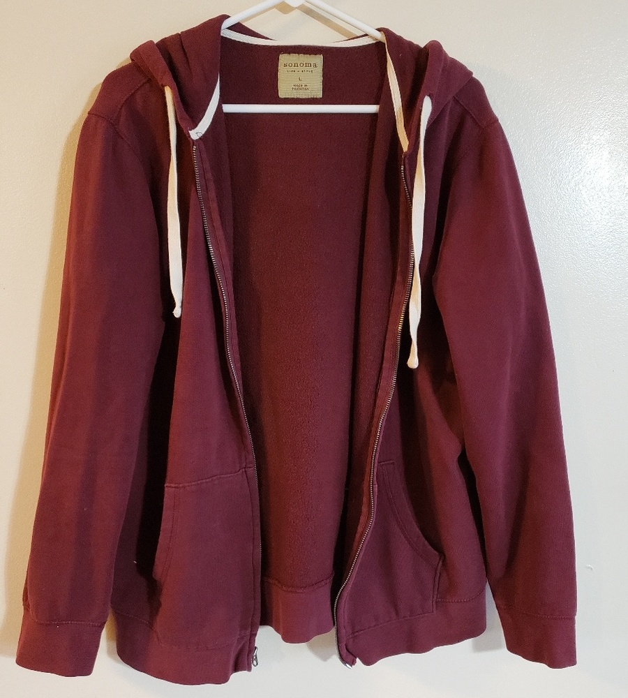 Sonoma Maroon Zip Up Hoodie